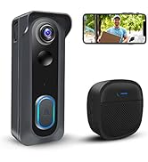 Multiple views of a black electronic device with camera lens, showing smartphone connection and mounting capabilities. Device appears to be a security or monitoring camera.