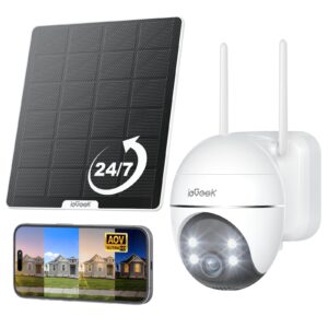 ieGeek AOV 24/7 Recording Solar Security Camera Outdoor Wireless