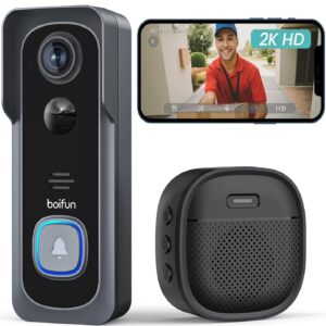 BOIFUN 2K Video Doorbell Camera Wireless