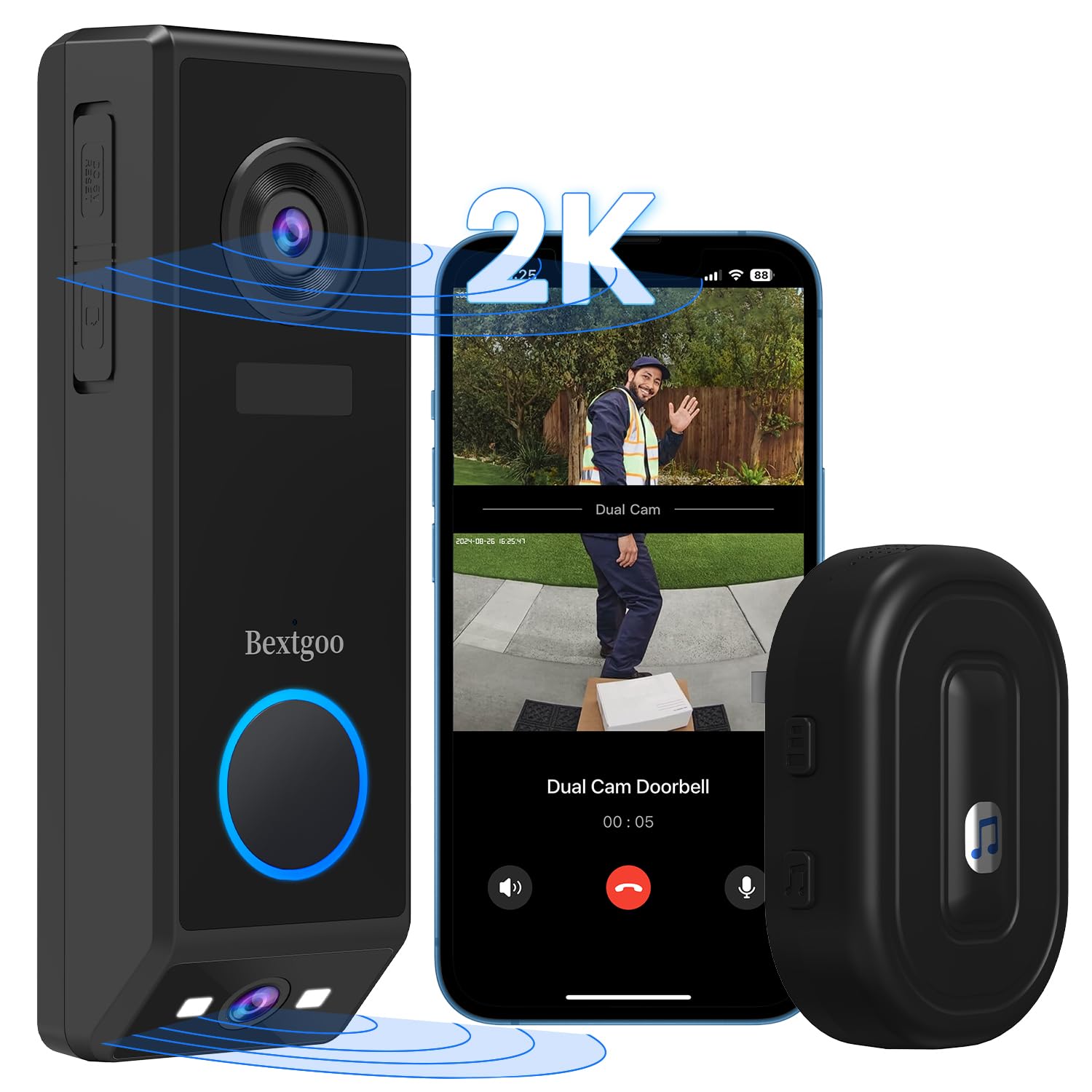 Dual-Lens Doorbell Camera Wireless