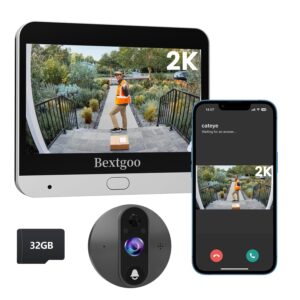 2K Door Peephole Camera (Door View Cam) with 32GB Memory Card