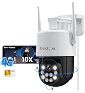 Bextgoo No WiFi Security Camera with SIM Card, 5200mAh Larger Battery, Mini 4G LTE Cellular Secur...