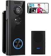 XTU Wireless WiFi Video Doorbell Camera, 2K HD Smart Video Door bell with Camera Battery Operated...