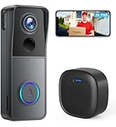 XTU Wireless WiFi Video Doorbell Camera with Chime, 2K HD Smart Video Doorbell with Camera Batter...