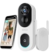 Smartphone displaying Botslab app interface with teal color scheme. Image shows app features and download options for Google Play and App Store.