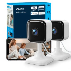 GNCC 2K 3MP Security Camera Indoor 2 Packs CCTV Cameras for House Security