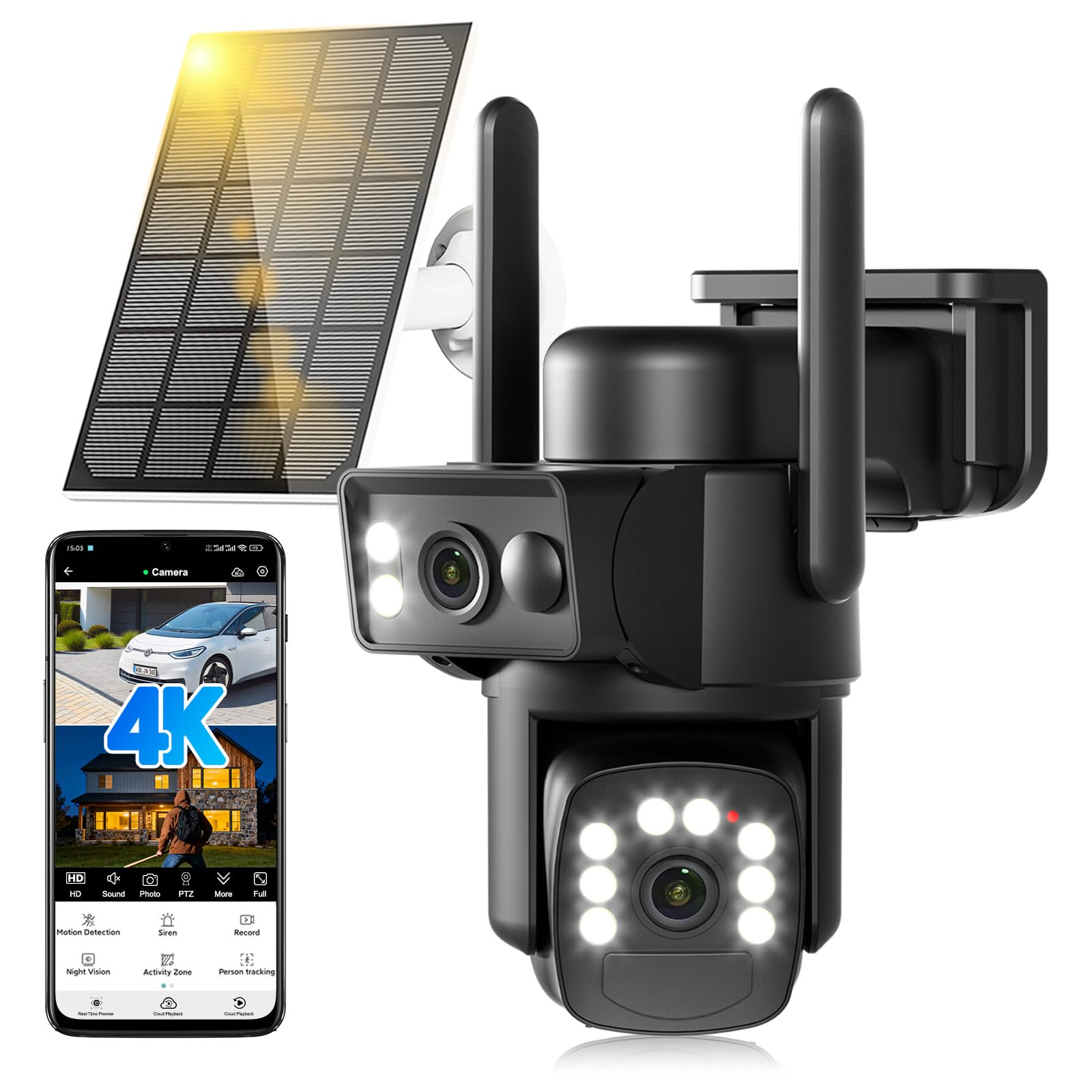 Abiso 4K Solar Security Camera Outdoor Wireless