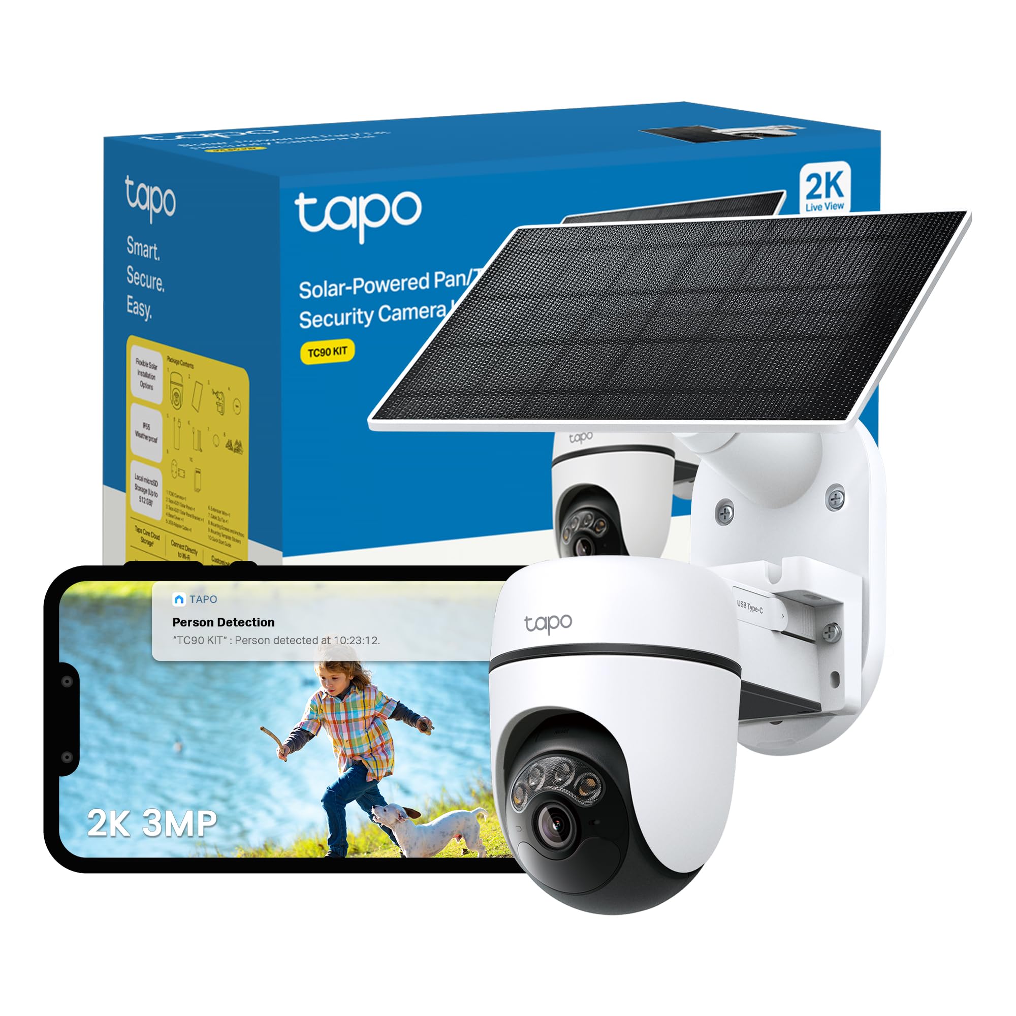 Tapo TC90 KIT 2K 3MP Solar Security Camera Outdoor Wireless