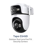 Text reads 'TC82 Smart Wire-Free Indoor/Outdoor Security Camera'. White cylindrical security camera with black lens panel and infrared sensors mounted on wall bracket.