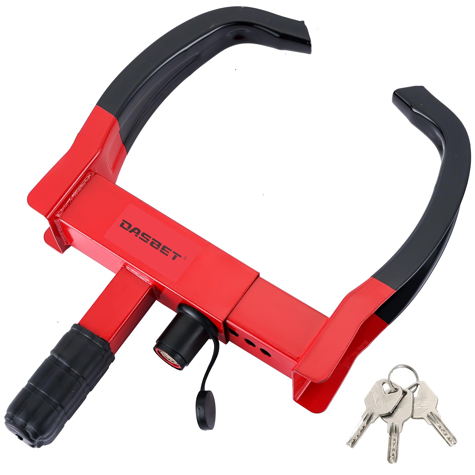DASBET Wheel Clamp Lock Anti-Theft Wheel Lock Clamp Heavy Duty Car Wheel Lock with 3 Keys Adjustable Security Tire Clamp Fits 7-11" Width Tyres Security Clamp for Cars Caravans Trailers