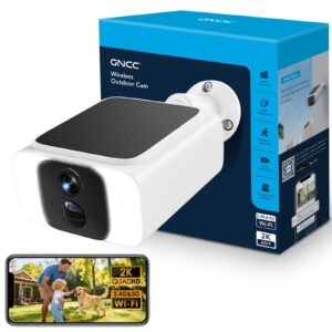 GNCC GW20 Solar Security Camera Outdoor Wireless 2K