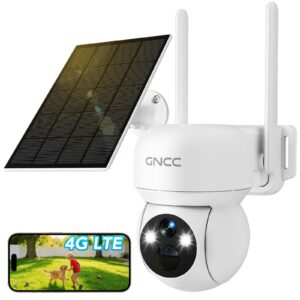 GNCC 4G LTE Solar Security Camera Outdoor with SIM Card