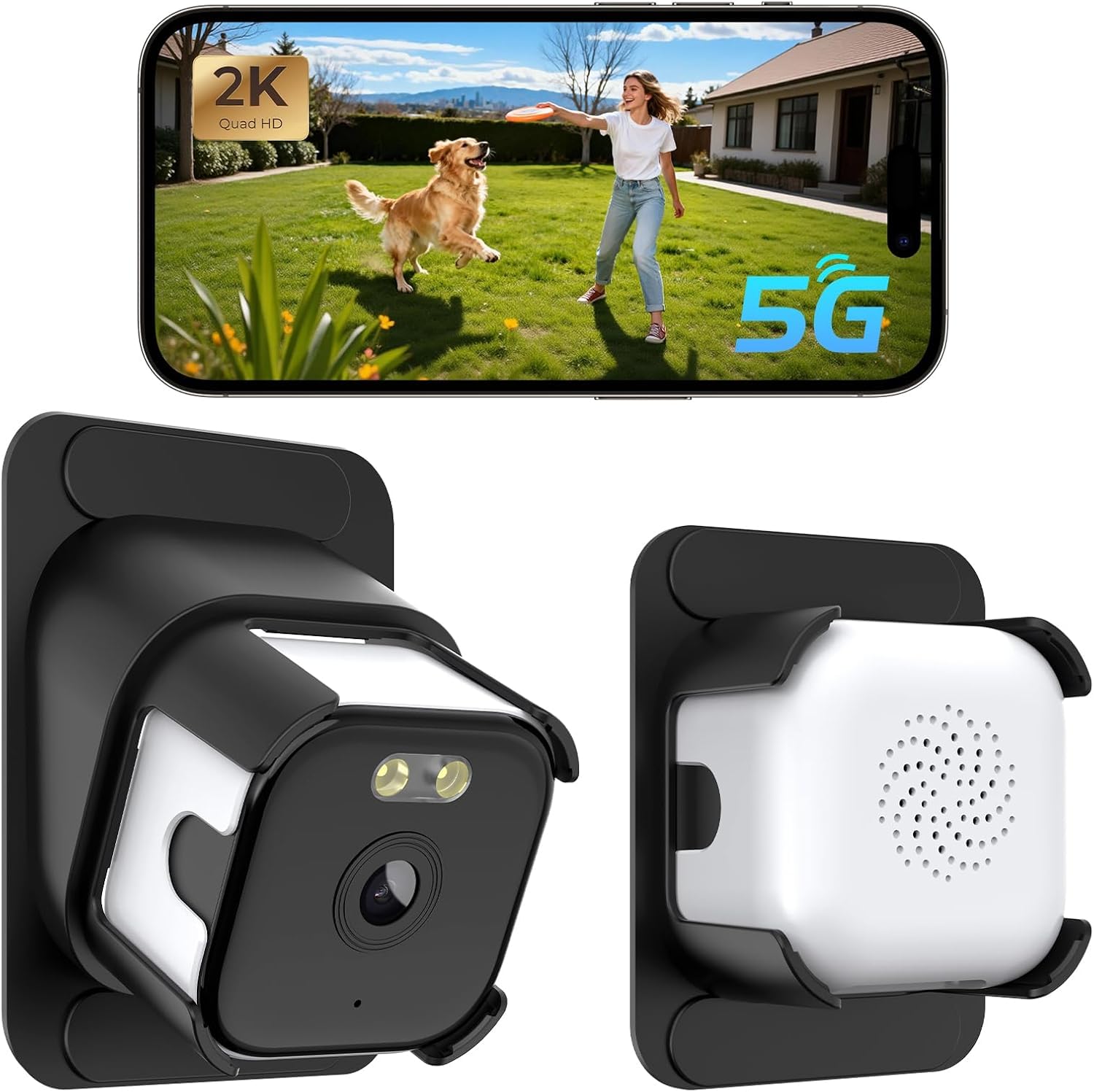 Aqash Window Security Camera 2 Pack 3MP 2K - 5GHz WiFi Wired Safeview Window Camera with Night Vision for Looking Outside Indoor
