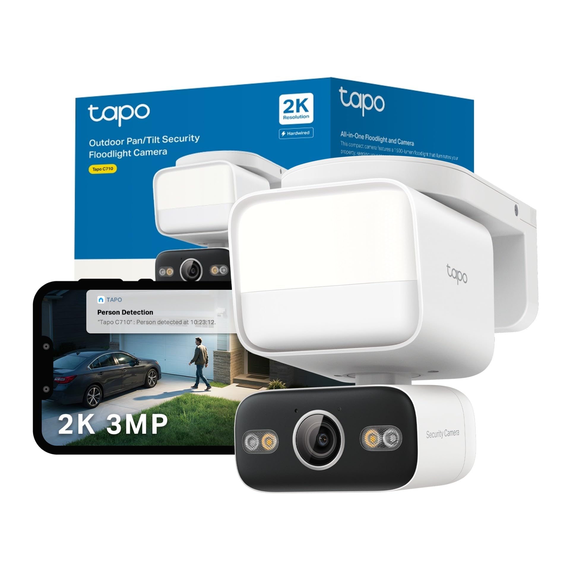 NEW Tapo C710 2K 3MP Pan/Tilt Outdoor 1500 Lumen Footlight Security Camera