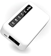 Multiple views of a white electronic device with round edges and clean minimalist design, shown from different angles against white background.