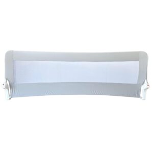 Foldable Children’s Bed Guard Rail 180cm x 60cm – Extra Tall Safety Barrier with Removable Cover – Portable & Dismantlable for Travel – Screw-Fix Extra Security – BS Certified Toddler (Grey)