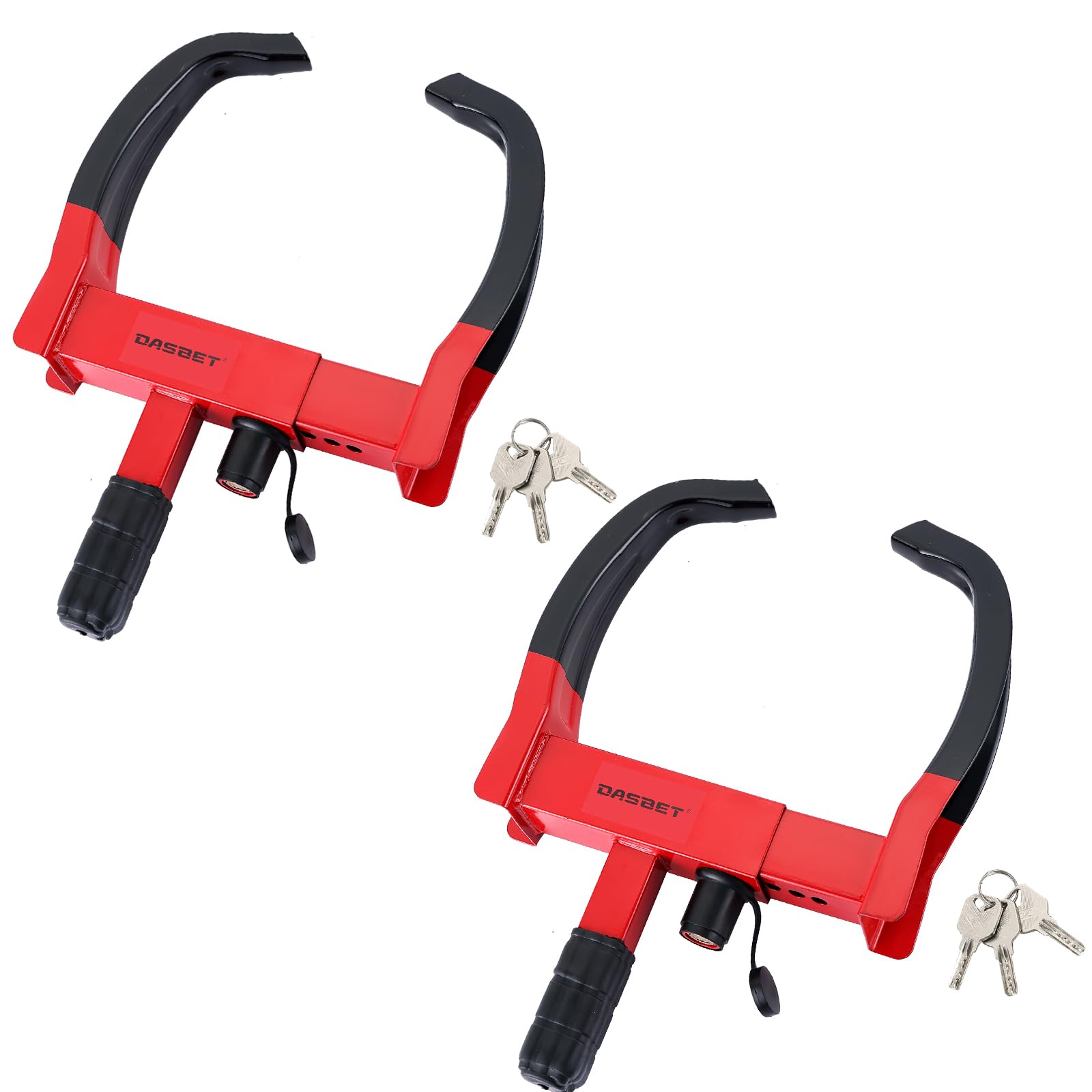 DASBET Wheel Clamp Lock Anti-Theft Wheel Lock Clamp 2 Pack Heavy Duty Car Wheel Locks with 3 Keys Adjustable Security Tire Clamp Fits 7-11" Width Tyres Security Clamp for Cars Caravans Trailers