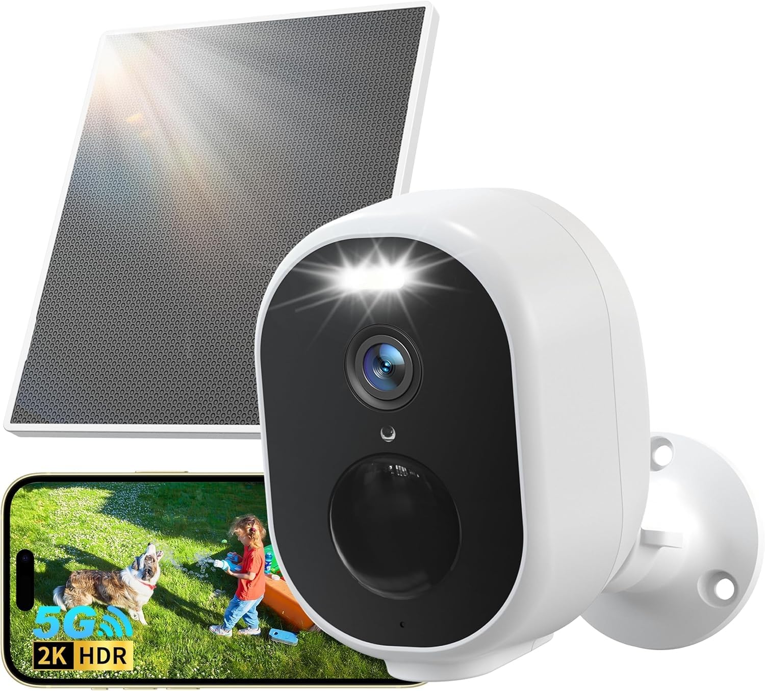 GNCC Security Camera Outdoor Wireless 2K Solar CCTV Camera Systems