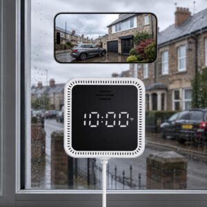 3MP 2K Window Security Camera with Digital Clock