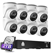 Akinguar 4K PoE CCTV Camera Systems, 8CH NVR with 2TB HDD and 4X 8MP Home Security IP Cameras wit...