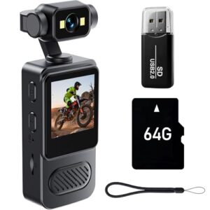 2K Body Camera with 180 Rotatable Lens