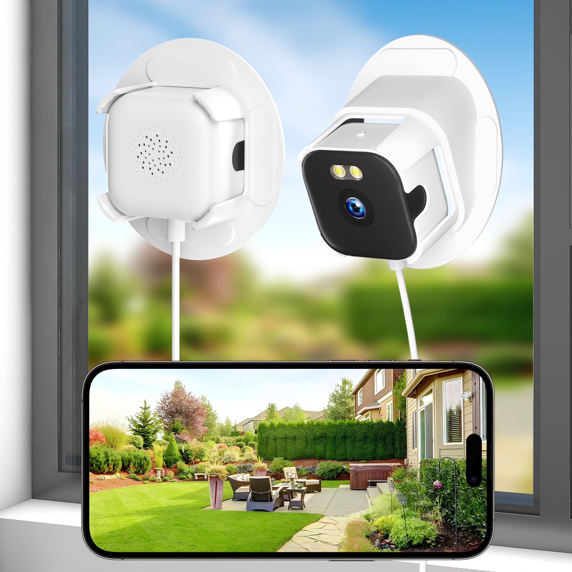 2K No Drill Plug-In Window Security Camera