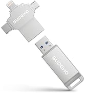SUDEHO MFi Certified USB Stick 128GB for iPhone, 4-in-1 Flash Drive with USB 3.0 High-Speed, Mult...