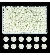 WEBEEDY 600 Pcs Luminous Round Fishing Beads 6mm Glow in The Dark Plastic Beads Line Bead for Nig...