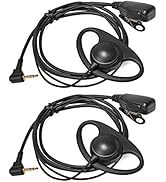 Two identical black earbud-style headphones with angled connectors and wrapped cables, shown against white background.