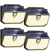 4 Pack Solar Security Lights,Upgraded 5000K Neutral Outdoor Solar Light, Solar Lights Outdoor Gar...