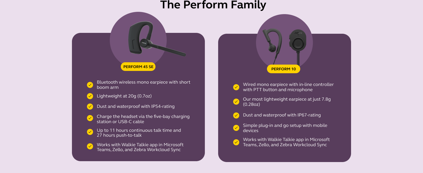 Text reads 'The Pet Form Family' followed by multiple product specification cards in purple showing bullet-pointed features with yellow dots.