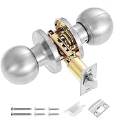 Faankiton Privacy Keyless Lock Set Stainless Steel Interior Door Knobs, Privacy Door Knob with Lo...