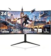 LXZ 34 Inch Curved Monitor 165Hz, UWQHD 3440 * 1440, 1500R with HDR, 21:9 Ultrawide Gaming Monito...