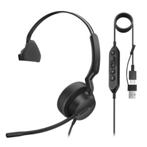 Yealink UH44 Mono USB Wired Headset with Noise-Cancelling Mic for PC/Laptop – Teams Certified
