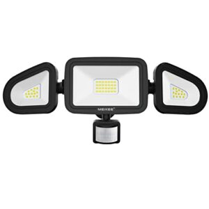 MEIKEE Security Lights Outdoor Motion Sensor 42W PIR Sensor Security Light Motion Sensor Floodlight 3600 Lumen IP66 Waterproof 6500K Cold White Outdoor Light Mains Powered for Garden Backyard           [Energy Class F]