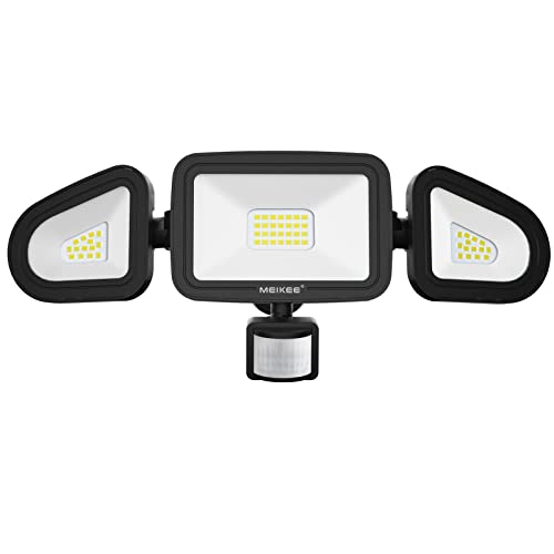 MEIKEE Security Lights Outdoor Motion Sensor 42W PIR Sensor Security Light Motion Sensor Floodlight 3600 Lumen IP66 Waterproof 6500K Cold White Outdoor Light Mains Powered for Garden Backyard           [Energy Class F]