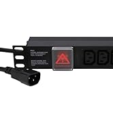 kenable 6 Gang Way UK Trailing Socket Mains Power Extension Lead Black 0.5m [0.5 metres]