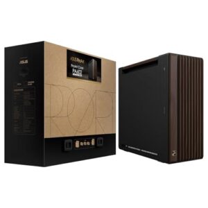 ASUS ProArt PA602 Wood Edition Modern Black E-ATX Case with Tempered Glass Plate Supports GPUs up to 440mm and 420mm Radiators