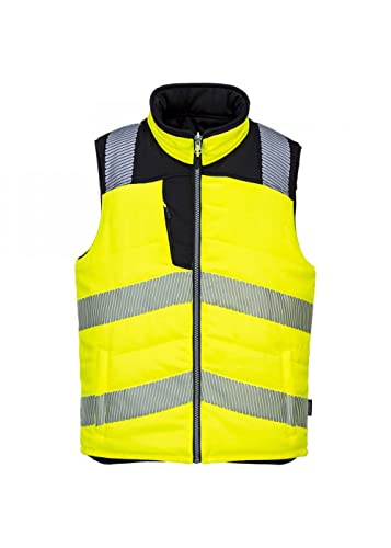 Portwest PW374 PW3 Men's Hi-Vis Reversible Bodywarmer - Reflective High Viz Outdoor Safety Security Gilet Workwear Sleeveless Vest