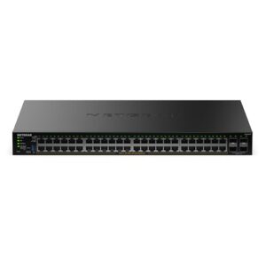 NETGEAR S350 Series 52-Port Gigabit Ethernet PoE+ Smart Managed Essentials Switch – 48 x 1G PoE+ @ 380W