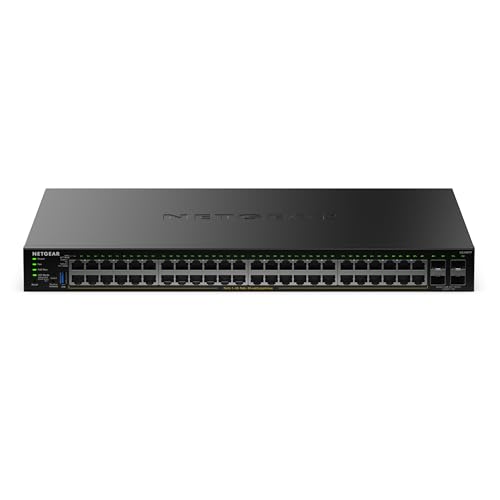 NETGEAR S350 Series 52-Port Gigabit Ethernet PoE+ Smart Managed Essentials Switch – 48 x 1G PoE+ @ 380W