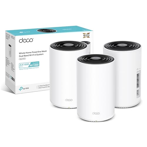 TP-Link Deco PX10(3-pack) AX1500Mbps +AV1000 Powerline Mesh WiFi 6 System