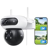 EZVIZ Dual Lens 6K (3K+3K) Wired Security Camera Outdoor Wifi, 360° Pan Tilt, Supports 512GB, Aut...