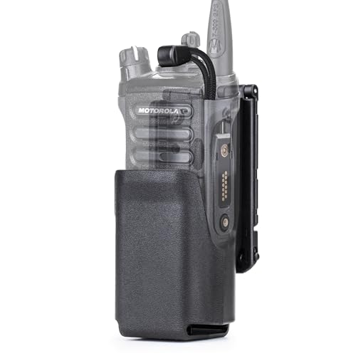 Zeadio Tactical Radio Holster for Motorola APX 6000 / APX 8000 - Hard Shell Radio Holder with Elastic Cord Retention