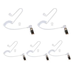 UAYESOK Replacement Air Acoustic Tube Walkie Talkie Coiled Audio Tube with In-Ear Mushroom Earbuds Ear Tips for Motorola Kenwood Baofeng Icom Security Two Way Radio Headsets Accessories (5 Pack)