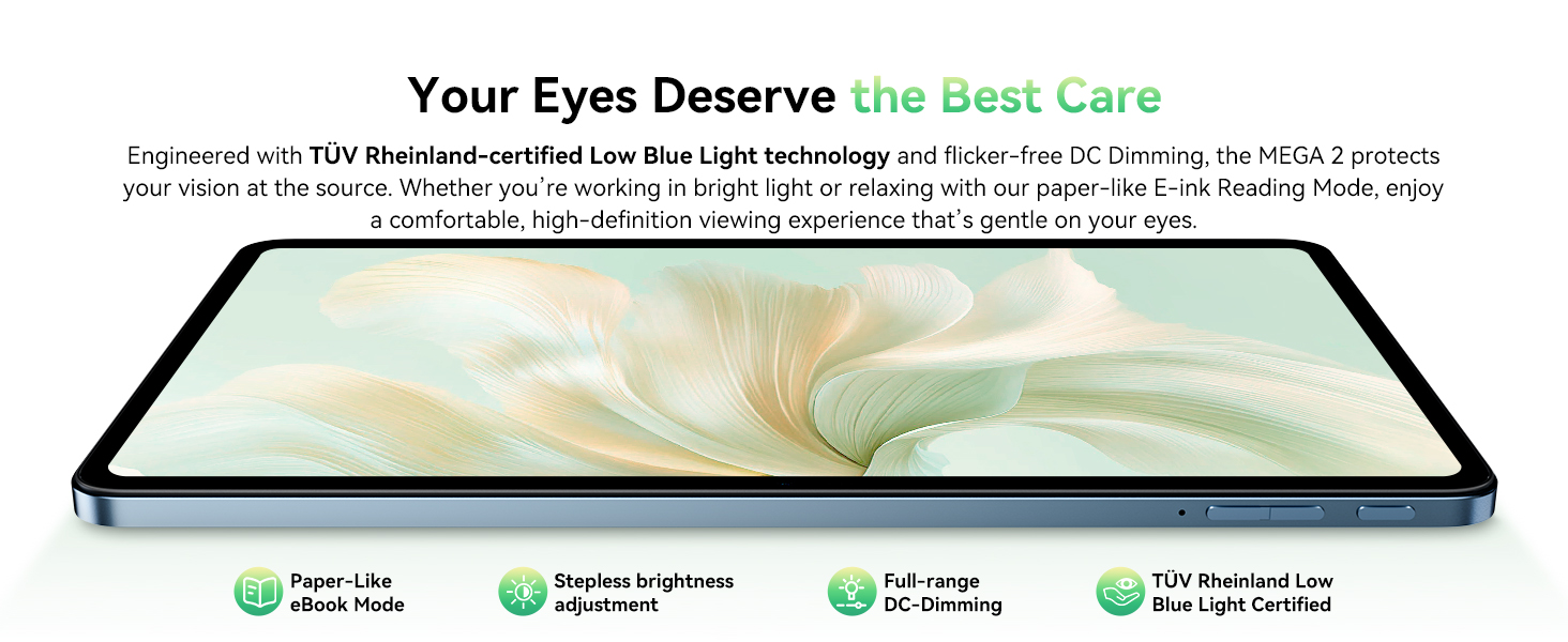 Text reads 'Your Eyes Deserve the Best Care'. Marketing image showing a black horizontal bar with green accent graphics.