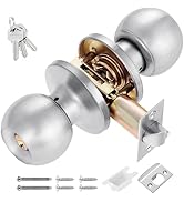Faankiton Door Knob with Lock and Keys, Locking Door Handle with Lock, Front Door Lockset, Extern...