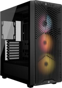 CORSAIR 3200D RS ARGB Mid-Tower PC Case – 3x RS120 ARGB PWM Fans Included
