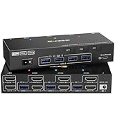 ESKEVE 4K@60Hz / 2K@144Hz Dual Monitor HDMI 2.0 KVM Switch with 𝐄𝐃𝐈𝐃 𝐄𝐦𝐮𝐥𝐚𝐭𝐢𝐨𝐧, USB ...