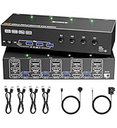 KVM Switch 3 Monitors 3 Computers 8K@60Hz 4K@144Hz, HDMI+2 Displayport KVM Switch Triple Monitor ...